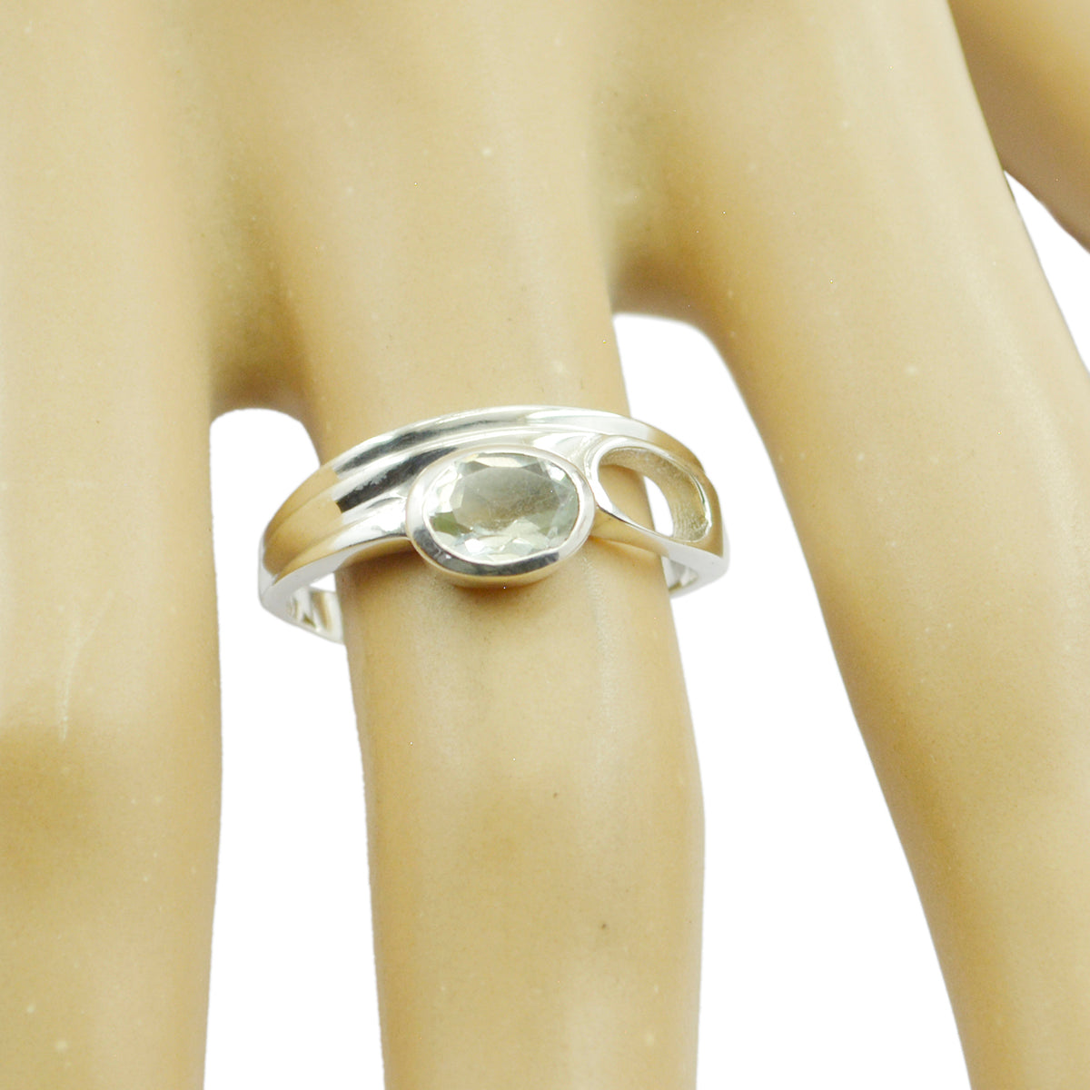 Riyo Classy Gems Green Amethyst Solid Silver Ring Goodmans Jewelry