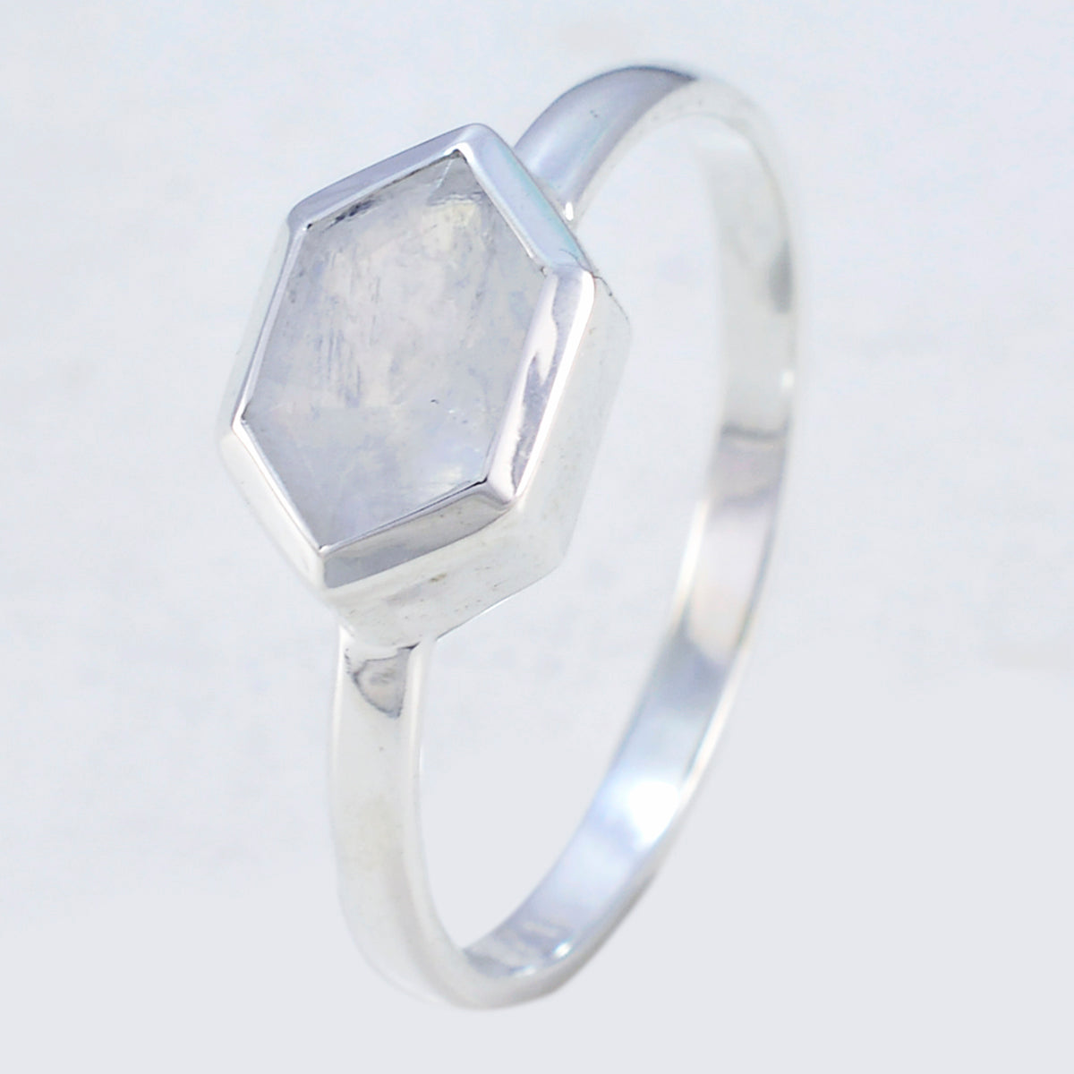 Riyo Classy Gems Rainbow Moonstone 925 Silver Ring Halloween Gift