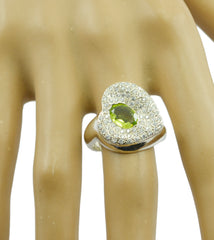 Riyo Classy Gemstone Peridot 925 Sterling Silver Ring Gems