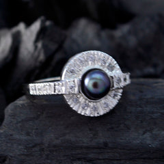 Riyo Classy Gemstones Pearl 925 Sterling Silver Rings Define Jewelry