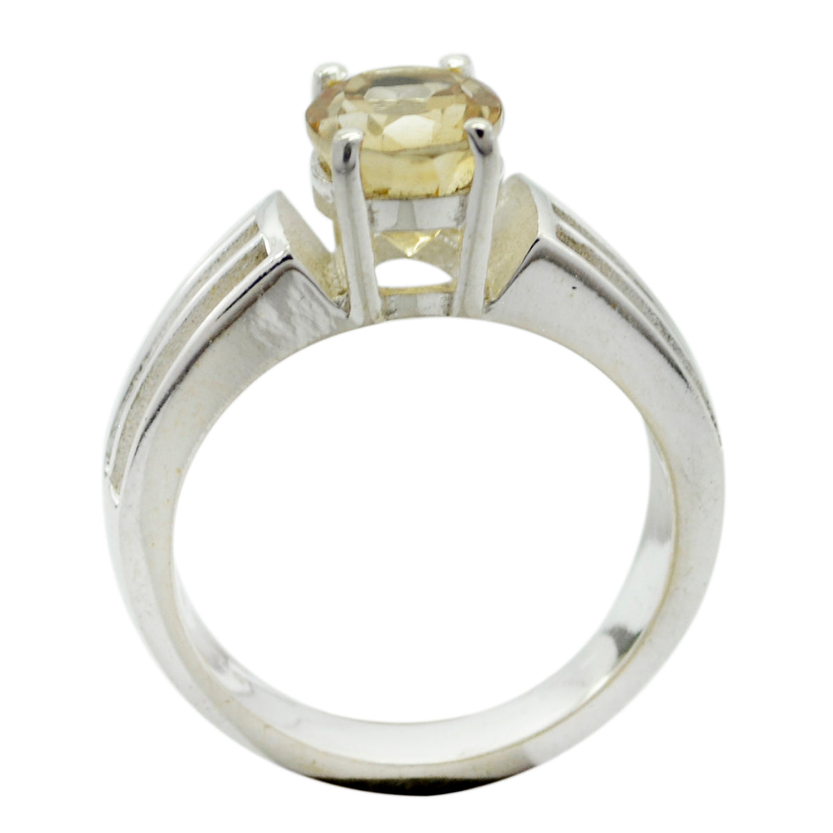 Riyo Comely Gemstone Citrine Sterling Silver Ring Sea Glass Jewelry