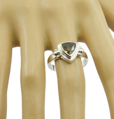 Riyo Comely Gemstone Smoky Quartz Solid Silver Ring Metal Jewelry
