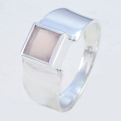 Riyo Comely Stone Rose Quartz 925 Sterling Silver Ring Jewelry Bails