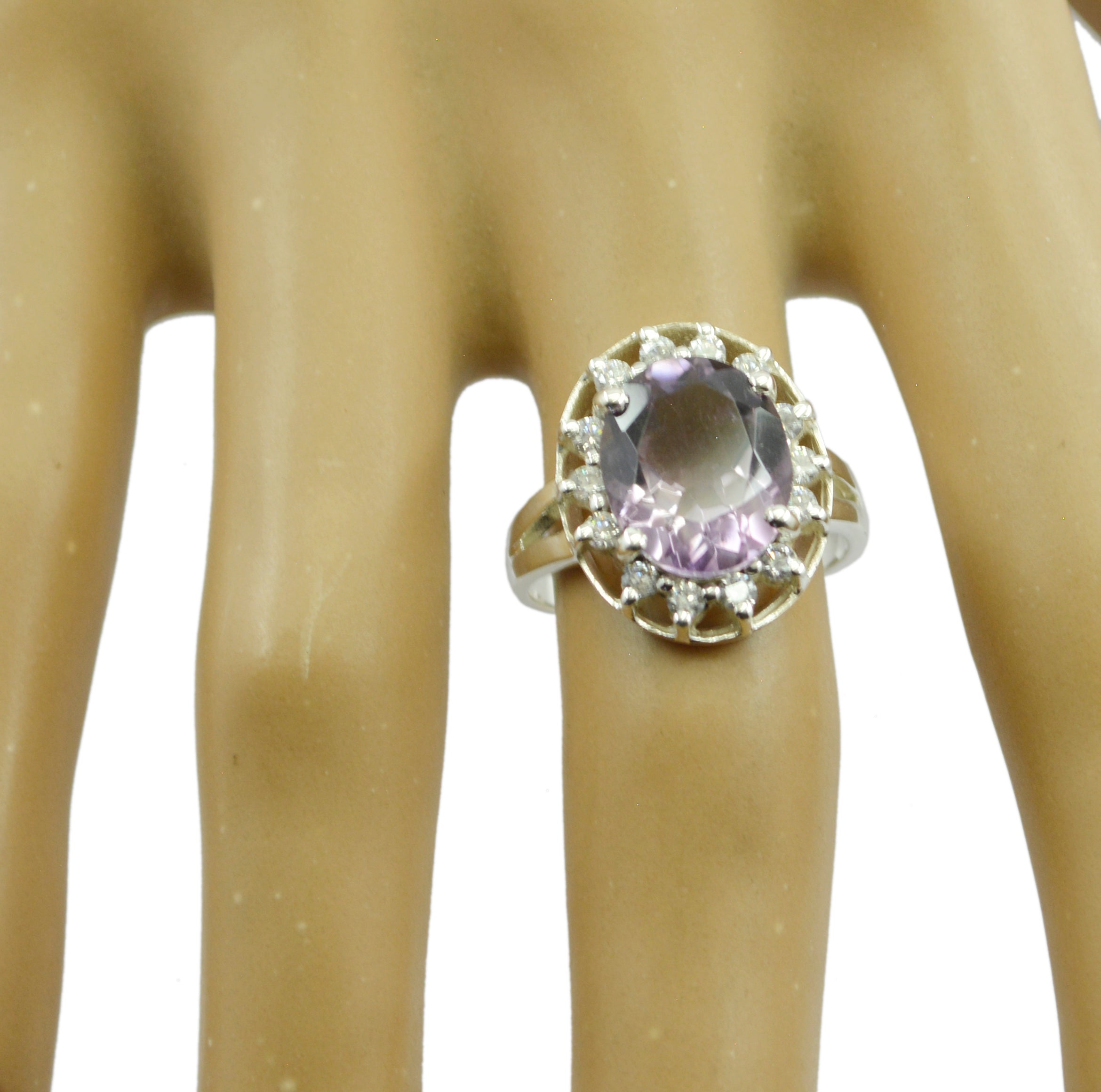 Riyo Cute Gemstone Amethyst 925 Sterling Silver Rings Fancy Jewelry