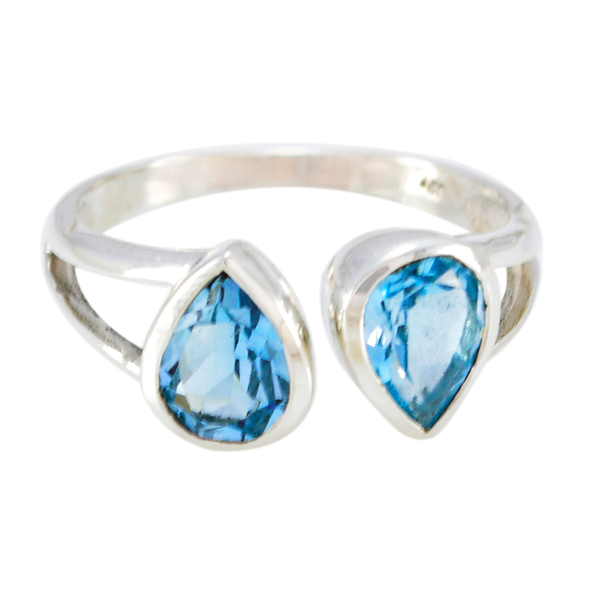 Riyo Cute Gemstone Blue Topaz 925 Sterling Silver Ring Lagos Jewelry