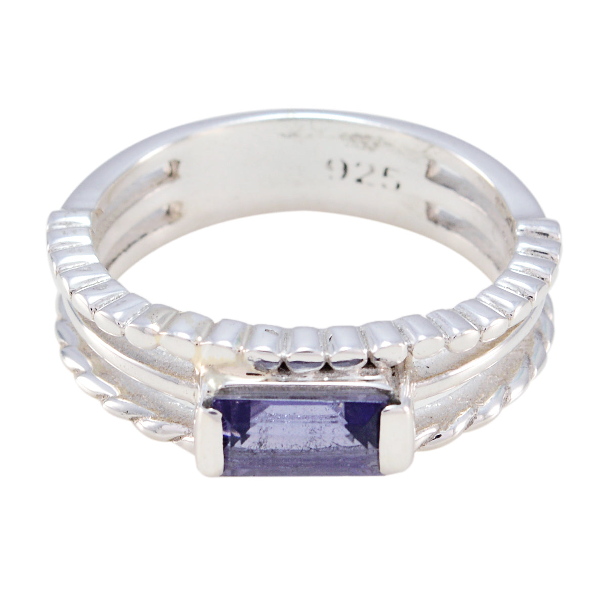 Riyo Cute Gemstone Iolite 925 Sterling Silver Ring Marcasite Jewelry