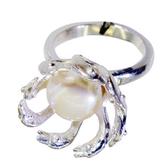 Riyo Cute Gemstone Pearl 925 Sterling Silver Ring Delicate Jewelry