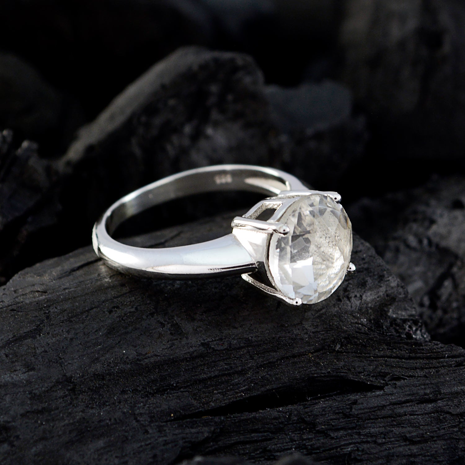 Riyo Dainty Stone Crystal Quartz 925 Sterling Silver Ring Wrap
