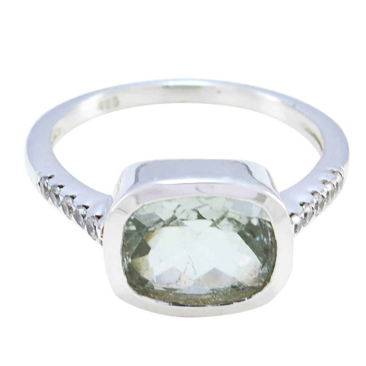 Riyo Delicate Gem Green Amethyst Sterling Silver Rings Jewelry Ads
