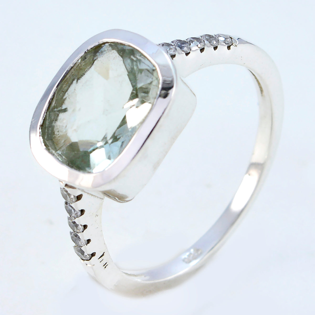Riyo Delicate Gem Green Amethyst Sterling Silver Rings Jewelry Ads