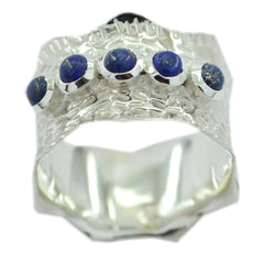 Riyo Delicate Gemstone Lapis Lazuli Sterling Silver Ring Stacking