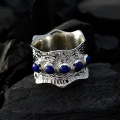 Riyo Delicate Gemstone Lapis Lazuli Sterling Silver Ring Stacking