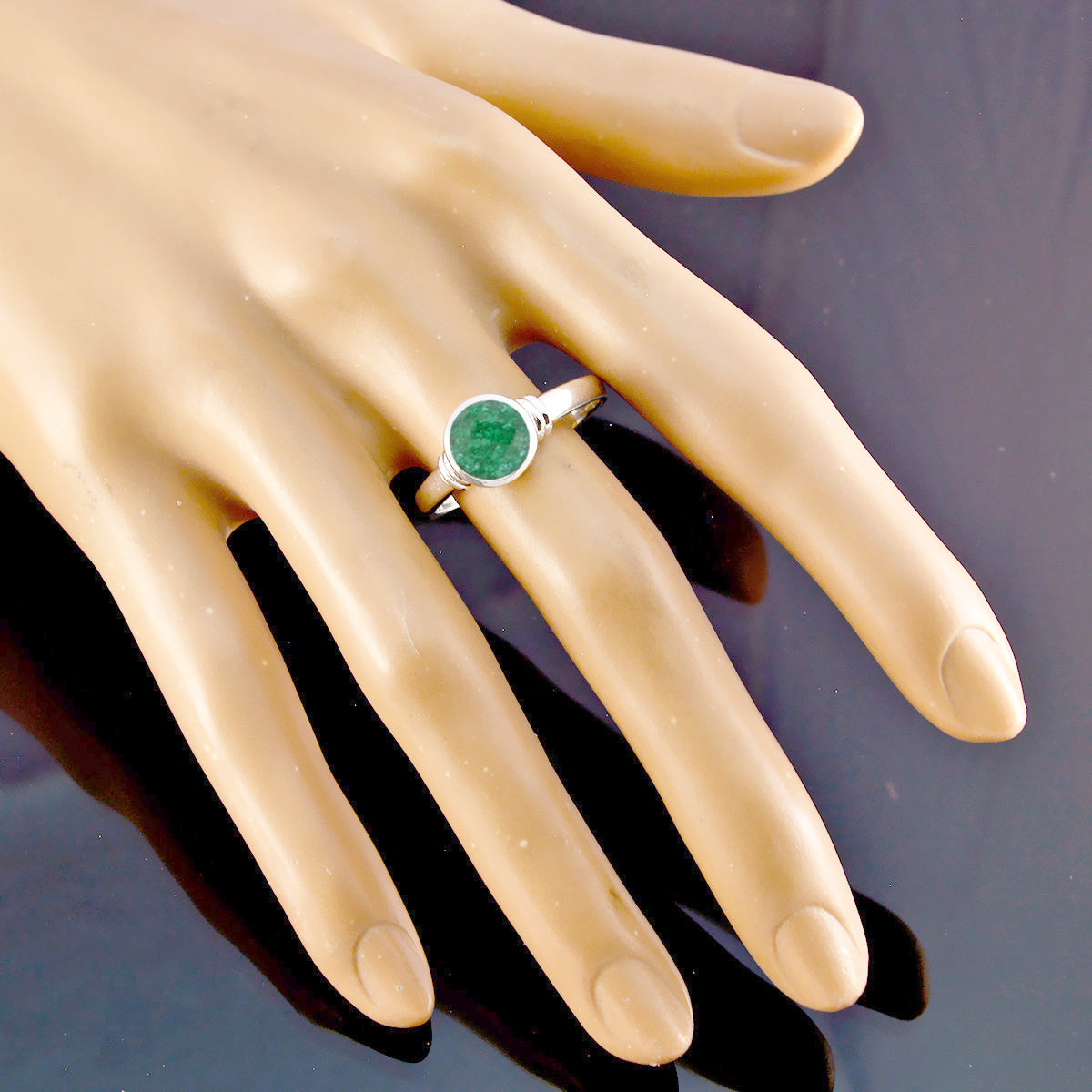 Riyo Designer Gems Indianemerald Solid Silver Rings Jewelry Gifts