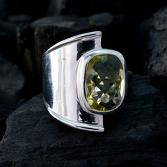 Riyo Designer Gemstones Lemon Quartz 925 Silver Ring Turtle Jewelry
