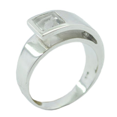 Riyo Desirable Gems Crystal Quartz Silver Rings 3d Printed Jewelry