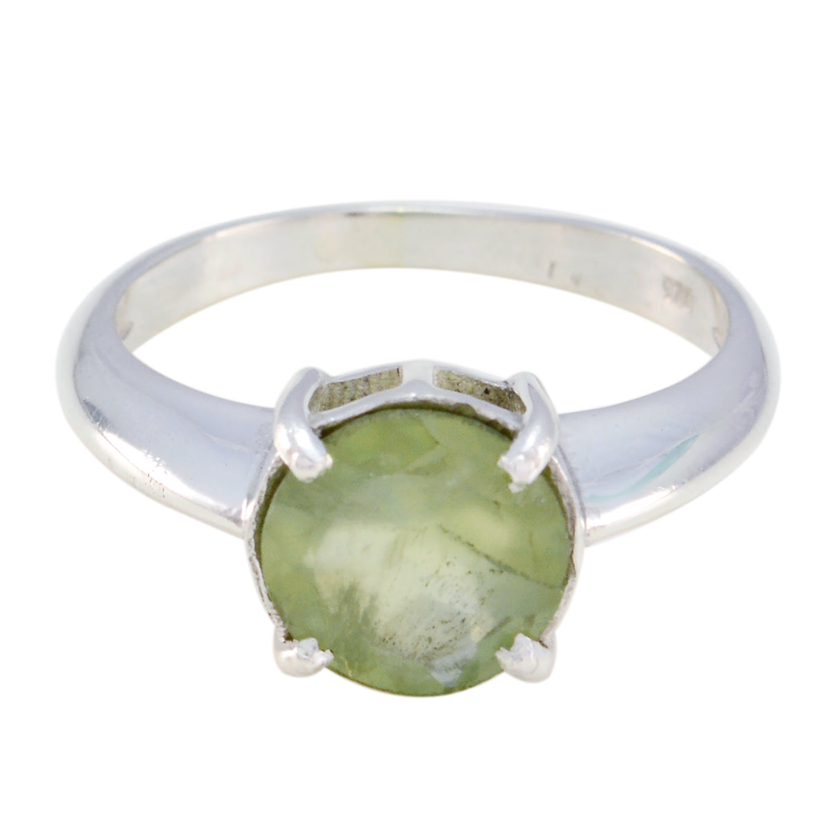 Riyo Desirable Gemstones Prehnite Solid Silver Rings Gift For Mom