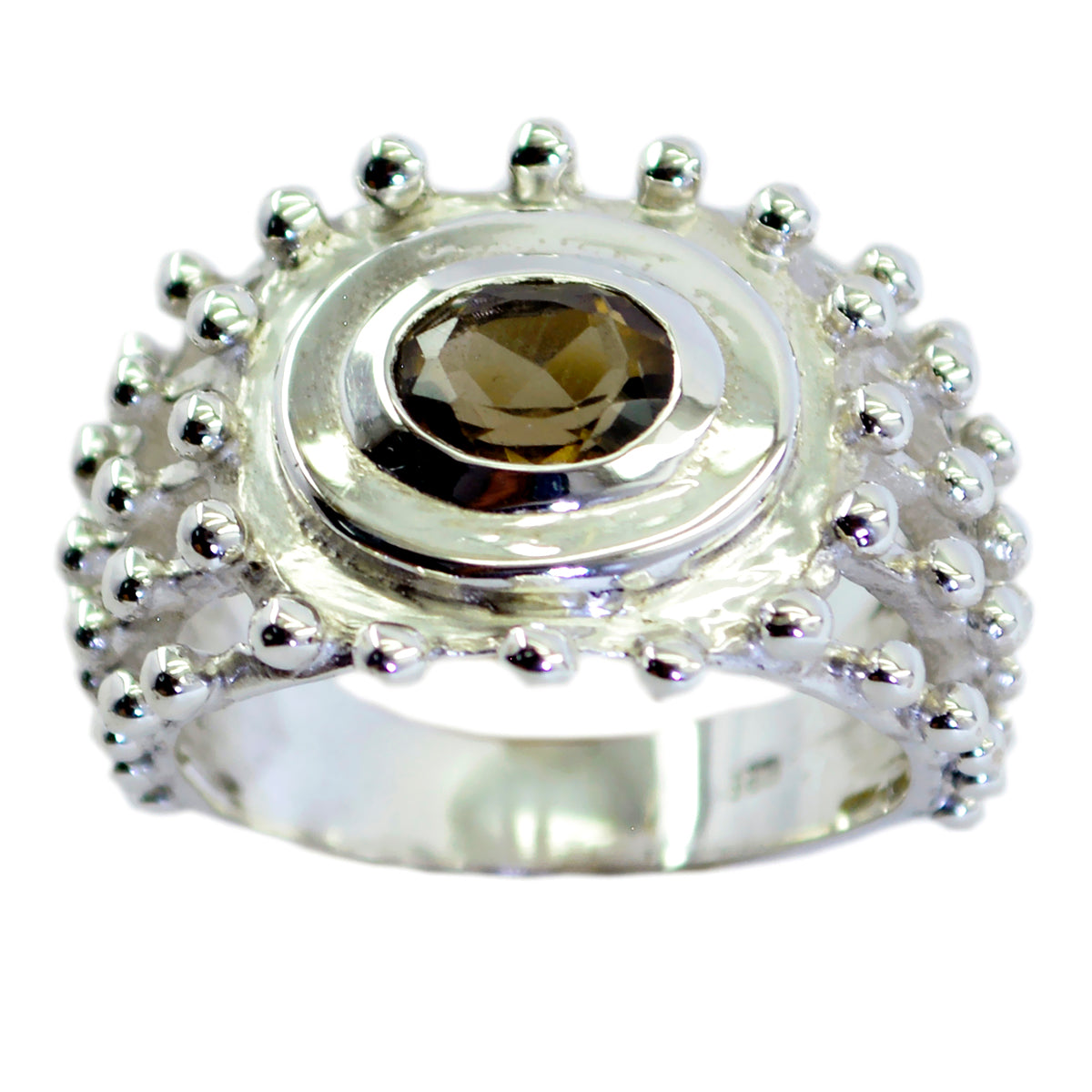 Riyo Drop-Dead Gemstones Smoky Quartz Silver Ring Jewelry Maker