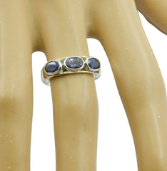 Riyo Elegant Gem Iolite Sterling Silver Ring Medical Alert Jewelry