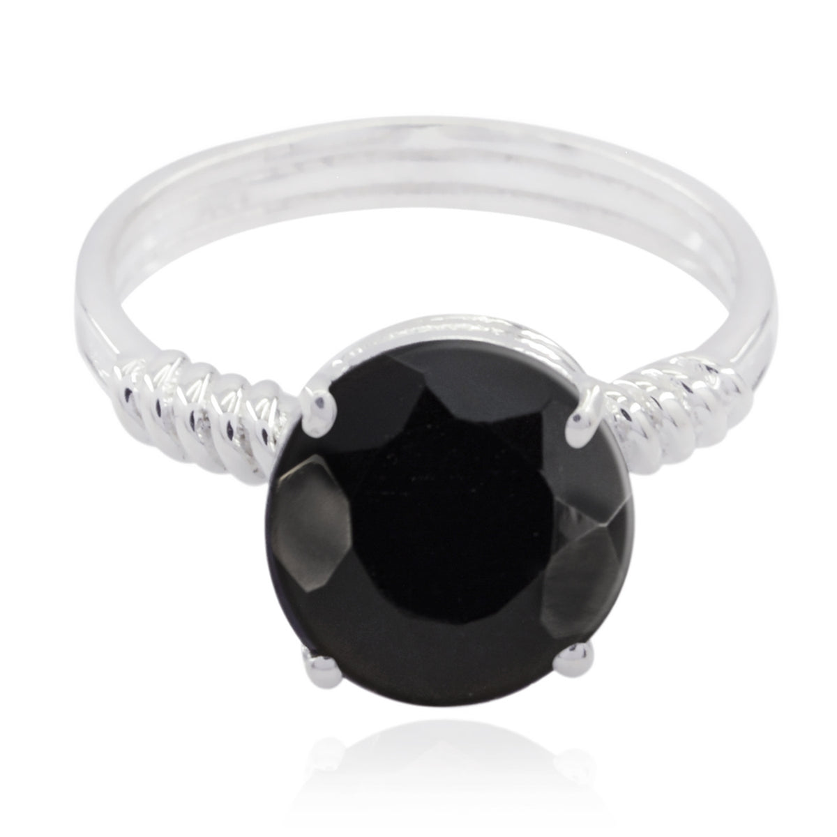 Riyo Elegant Gems Black Onyx Solid Silver Ring Indian Jewelry Supply
