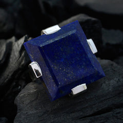 Riyo Exquisite Gemstones Lapis Lazuli 925 Ring Solitaire Engagement