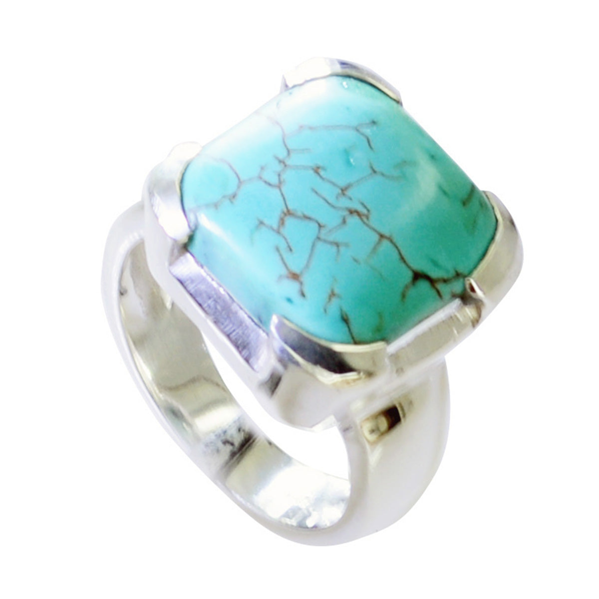 Riyo Exquisite Stone Turquoise Solid Silver Ring Phoenix Jewelry