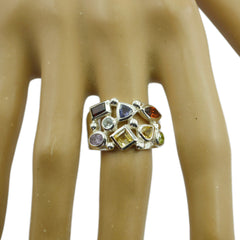 Riyo Fair Gem Multi Stone Silver Ring Best Friend Jewelry For Adults