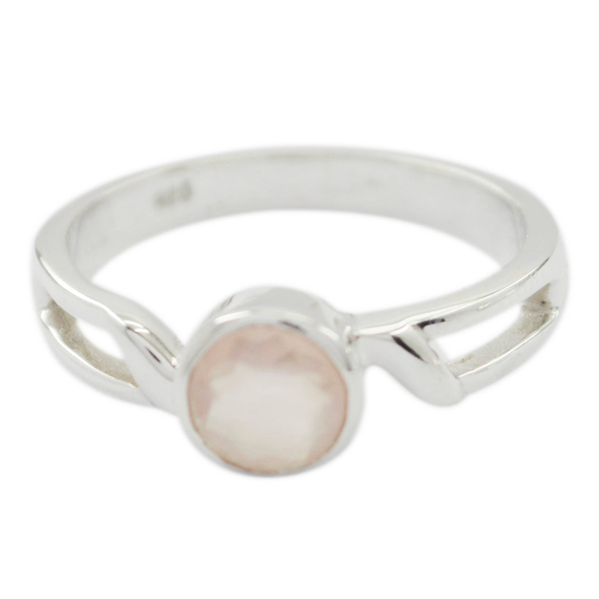 Riyo Fair Gemstones Rose Quartz 925 Sterling Silver Ring Jewelry