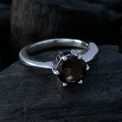 Riyo Fair Gemstones Smoky Quartz 925 Silver Rings Jewelry Organizers