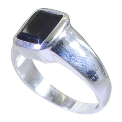 Riyo Fine Gem Black Onyx 925 Sterling Silver Ring Initial Jewelry