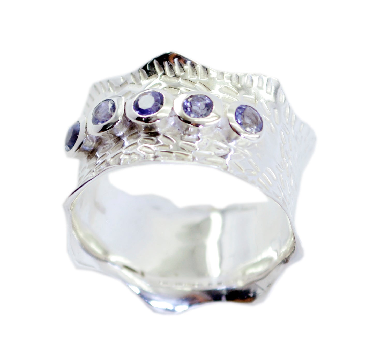 Riyo Fine Gemstone Iolite 925 Sterling Silver Rings Men Jewelry
