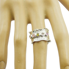 Riyo Flawless Gems Multi Stone Sterling Silver Ring American Jewelry