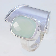 Riyo Flawless Gemstones Aqua Chalcedony 925 Silver Ring Great Item