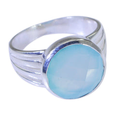 Riyo Flawless Stone Chalcedony Sterling Silver Rings Personalized