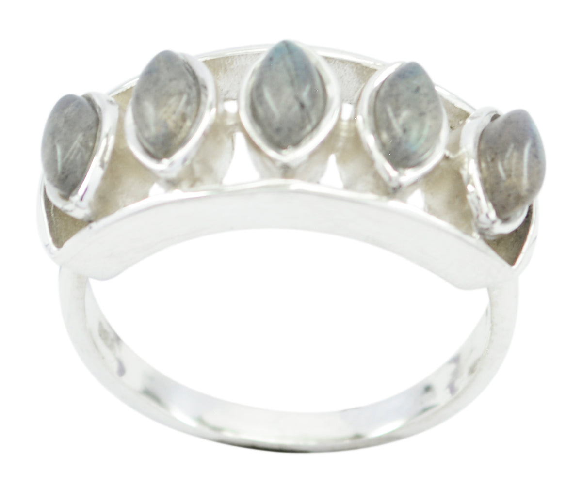 Riyo Flawless Stone Labradorite Solid Silver Ring Princess Jewelry