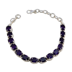 Riyo Genuine Gems Oval Faceted Purple Amethyst Silver Bracelets gift for children day