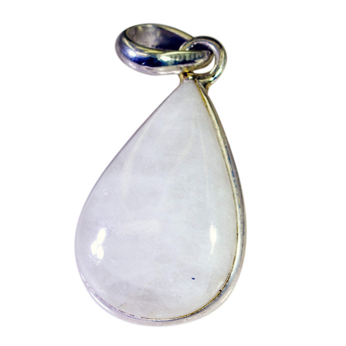 Riyo Genuine Gems Pear Cabochon White Rainbow Moonstone 925 Sterling Silver Pendant thanks giving gift