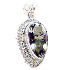Riyo Genuine Gems Pear checker Green Green Amethyst 925 Silver Pendants frinendship day gift