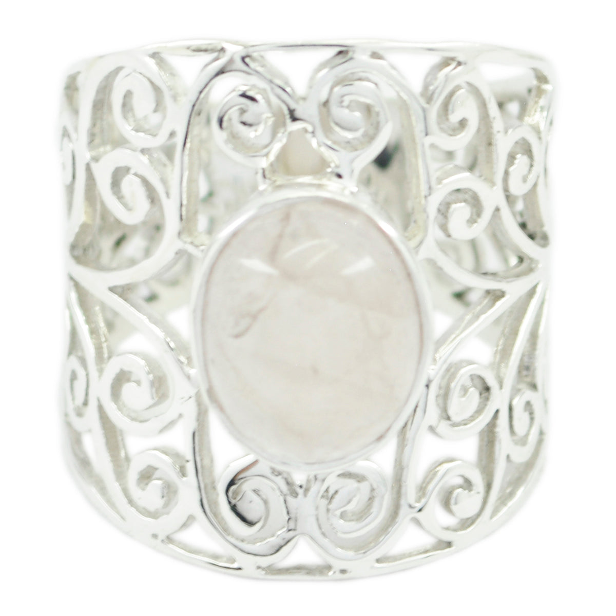Riyo Genuine Gems Rose Quartz Sterling Silver Rings Infinity Jewelry