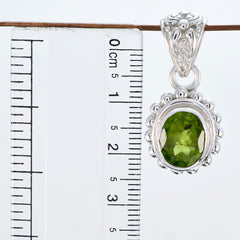 Riyo Genuine Gems Round Faceted Green Peridot Sterling Silver Pendants christmas gift