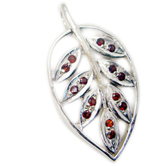 Riyo Genuine Gems Round Faceted Red Garnet Sterling Silver Pendant gift for good