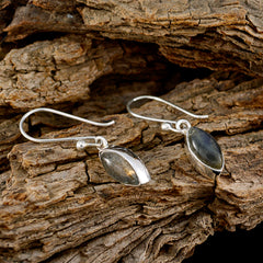 Riyo Genuine Gems marquise Cabochon Grey Labradorite Silver Earring daughter's day gift