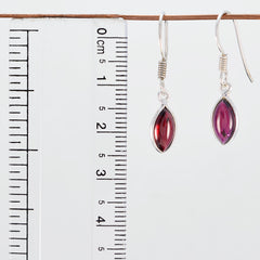 Riyo Genuine Gems marquise Cabochon Red Garnet Silver Earrings gift for cyber Monday