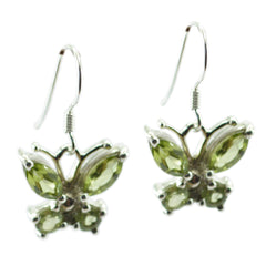 Riyo Genuine Gems multi shape Faceted Green Peridot Silver Earrings gift for friends
