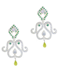 Riyo Genuine Gems multi shape Faceted Multi Multi CZ Silver Earring grandmom gift
