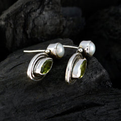Riyo Genuine Gems multi shape Faceted Multi Multi Stone Silver Earring frinendship day gift