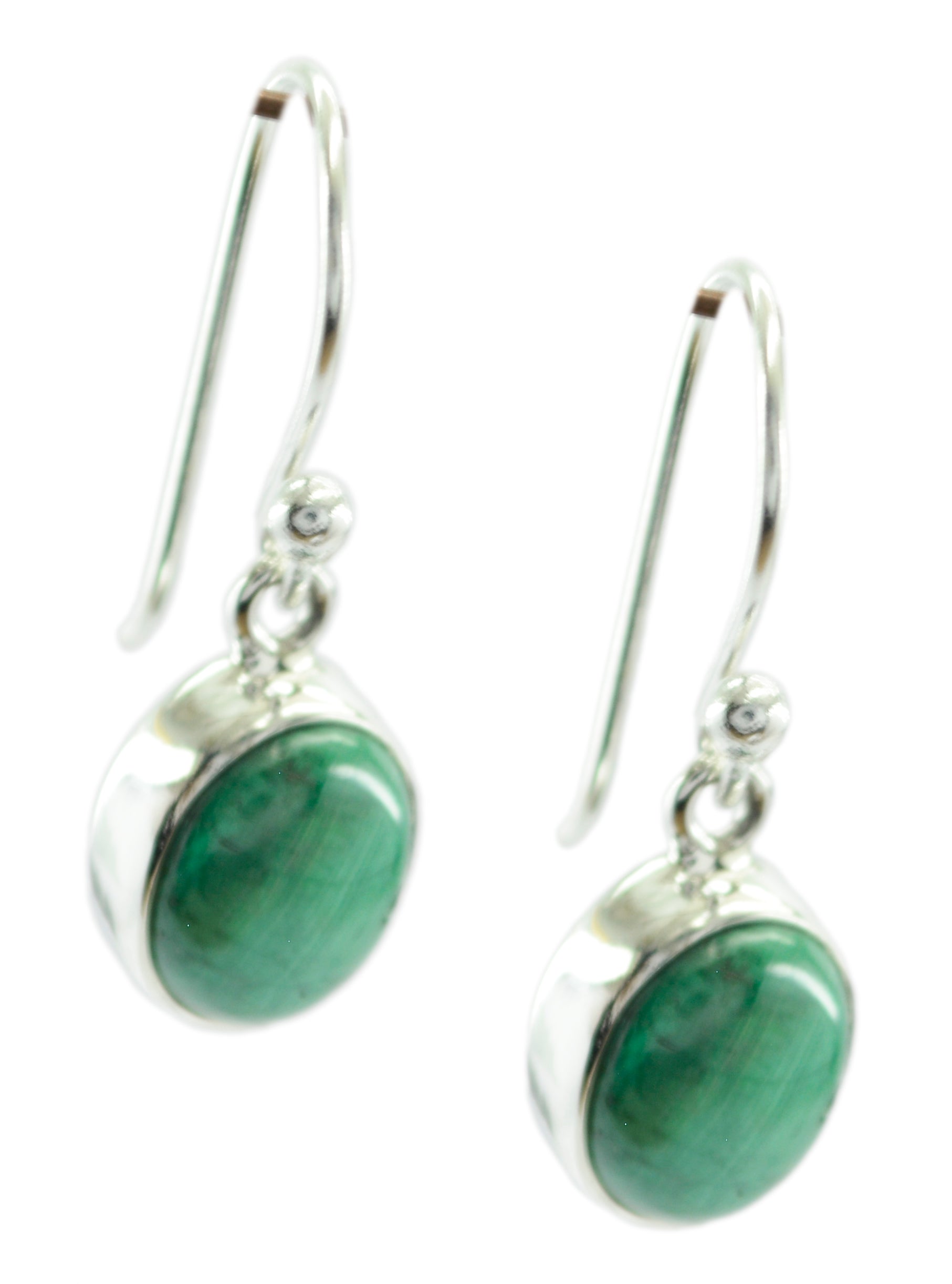 Riyo Genuine Gems oval Cabochon Green Malachatie Silver Earring black Friday gift