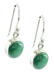 Riyo Genuine Gems oval Cabochon Green Malachatie Silver Earring black Friday gift