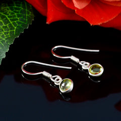 Riyo Genuine Gems round Cabochon Green Peridot Silver Earring easter Sunday gift