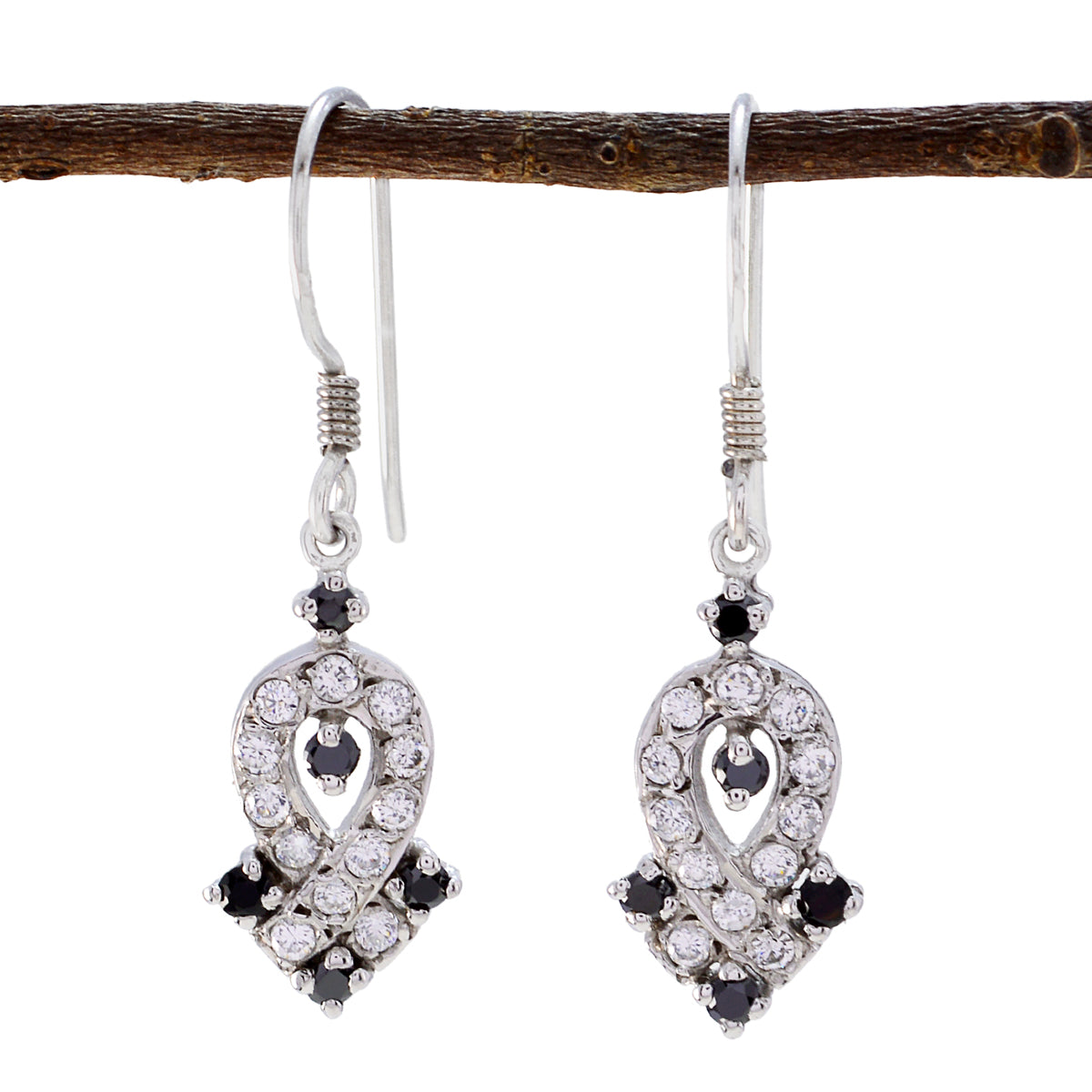 Riyo Genuine Gems round Faceted Multi Multi CZ Silver Earring gift for anniversary