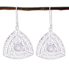Riyo Genuine Gems round Faceted Pink Rose Quartz Silver Earring engagement gift